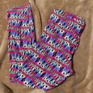 LuLaRoe Minnie Mouse Leggings - Pink and Blue